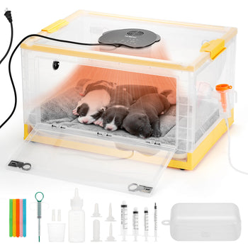 TURBRO Puppy Incubator with Heating & Fan, for Newborn Puppies and Kittens, with Multifunctional LED Control Panel, Nebulizer Accessories, Temperature and Humidity Detection, FCC Certified ,view 2