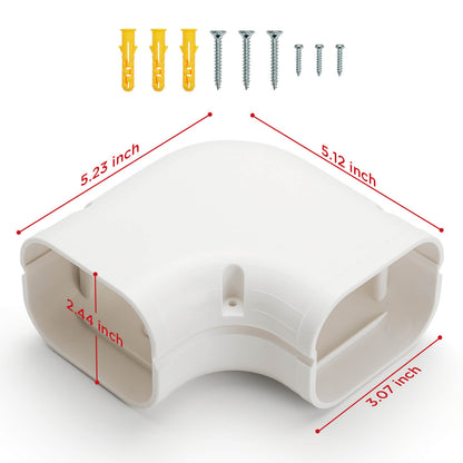 TURBRO 90° Flat Elbow Part for PVC Line Cover Set, Level Bend Cover, Decorative PVC Line Set Cover Kit Parts Accessories