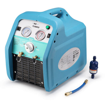 TURBRO 3/4 HP Refrigerant Recovery Machine, 120V 60Hz, Single Cylinder Oil-less Compressor for Liquid and Vapor Refrigerant, Handles R32 and R1234yf, for Industrial, Home HVAC and Automotive AC Systems
,view 1