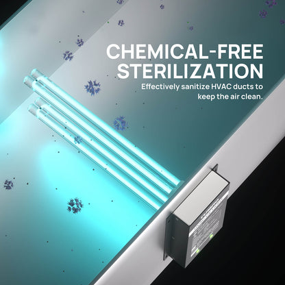 CHEMICAL-FREE STERILIZATION

Sanitizes HVAC ducts to keep the air clean.
