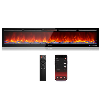 [Discontinued] In Flames INF88W-3D WiFi Smart Wall Mounted Electric Fireplace - Tempered Glass