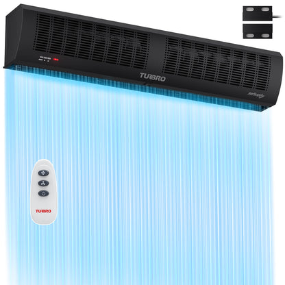 TURBO electric heater with remote control on a white background