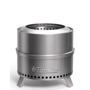 TURBRO 19 Inch Smokeless Fire Pit for Outdoor Wood Burning, Portable Stainless Steel Camping Stove with Stand, Removable Ash Pan, Waterproof Storage Bag, Unique Nested Design, Pluto R19-SS, Silver,view 1