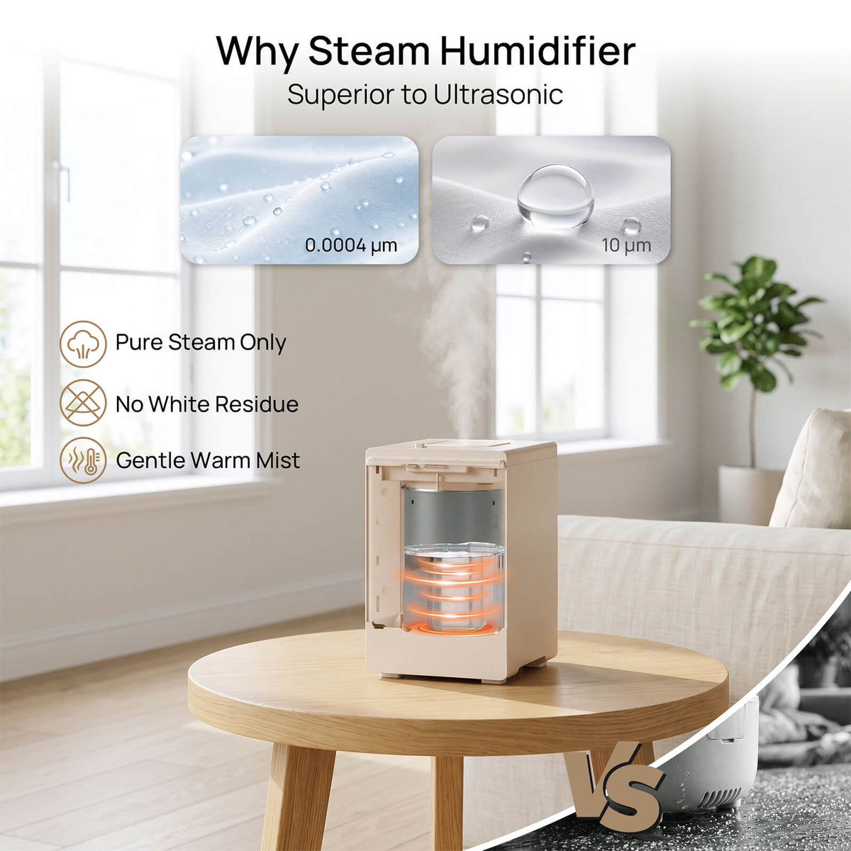 Greenland 4L Stainless Steel Steam Warm Mist Humidifier