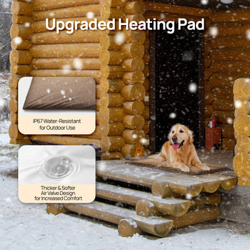 Upgraded heating pad with IP67 water resistance and a softer air valve design for outdoor comfort. ,view 2
