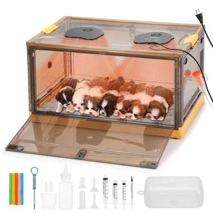 TURBRO 157 L Pet Incubator for Puppies and Kittens, Temperature and Humidity Control with Thermostat, Ventilation System, 2 LED Panels, 3 Fan Speeds, All Accessories Included
