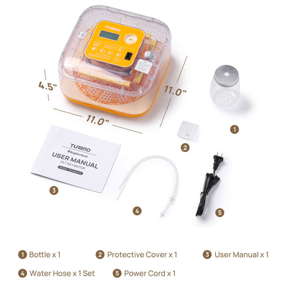 11.0" x 11.0" x 4.5"

Bottle x 1
Water Hose x 1 Set
Protective Cover x 1
Power Cord x 1
User Manual x 1
