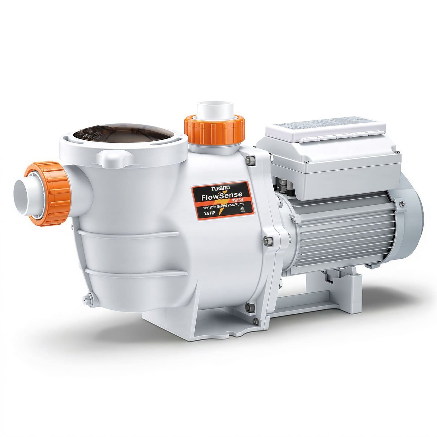 Pump with 'TURBRO FlowSense' branding on a white background