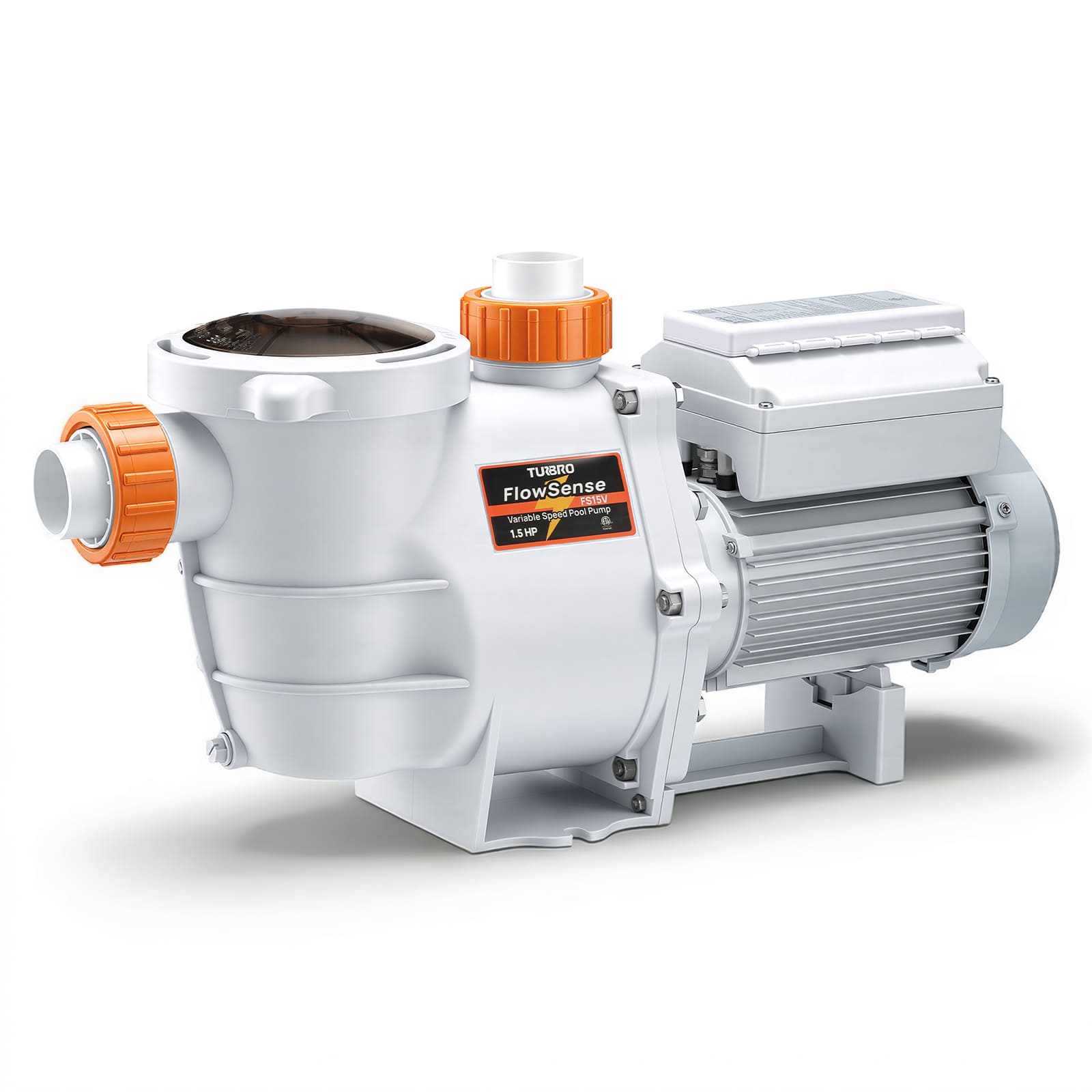Pump with 'TURBRO FlowSense' branding on a white background