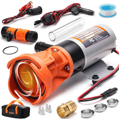 TURBRO RV Macerator Pump Kit, 12V DC Portable Sewage Pump for RV & Camper, 12 GPM Waste Water Transfer Pump with 10 ft Lift Head & 3/4" NPT Fitting, Rotorua MP-12D