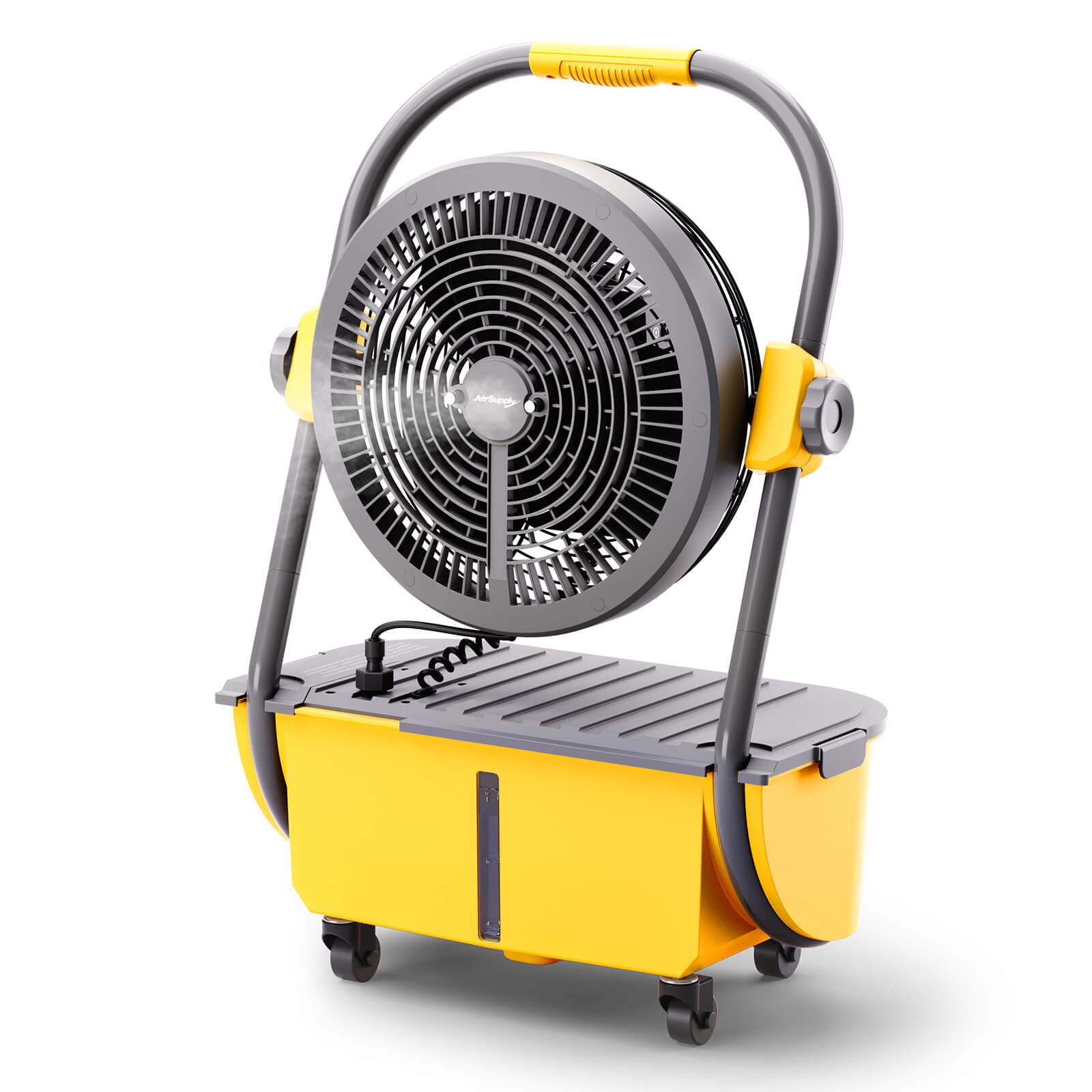 TURBRO Cordless 12” Misting Fan with 19,200mAh Rechargeable Battery, Portable Floor Fan with 2.9 Gal Water Tank, 120° Oscillation, 15 ft Mist Range, for Outdoor Events, Sports, Poolside, Camping, Barbeque