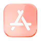 App Store logo on a peach-colored background