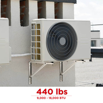 TURBRO Wall Mount Stand for Mini Split Ductless Air Conditioner Heat Pump System, Sturdy Aluminum Alloy Bracket, Support Condenser up to 440 lbs (7,000-24,000 BTU), 1 Pair ,view 2