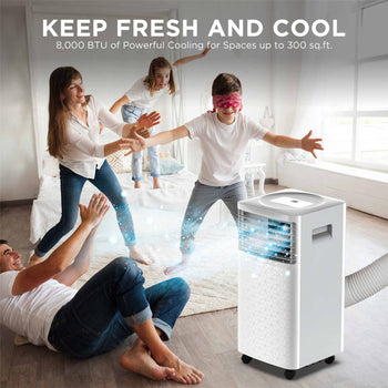 TURBRO Greenland 8,000 BTU Portable Air Conditioner, Dehumidifier and Fan, 3-in-1 Floor AC Unit for Rooms up to 300 Sq Ft, Sleep Mode, Timer, Remote Included (5,000 BTU SACC)  ,view 2