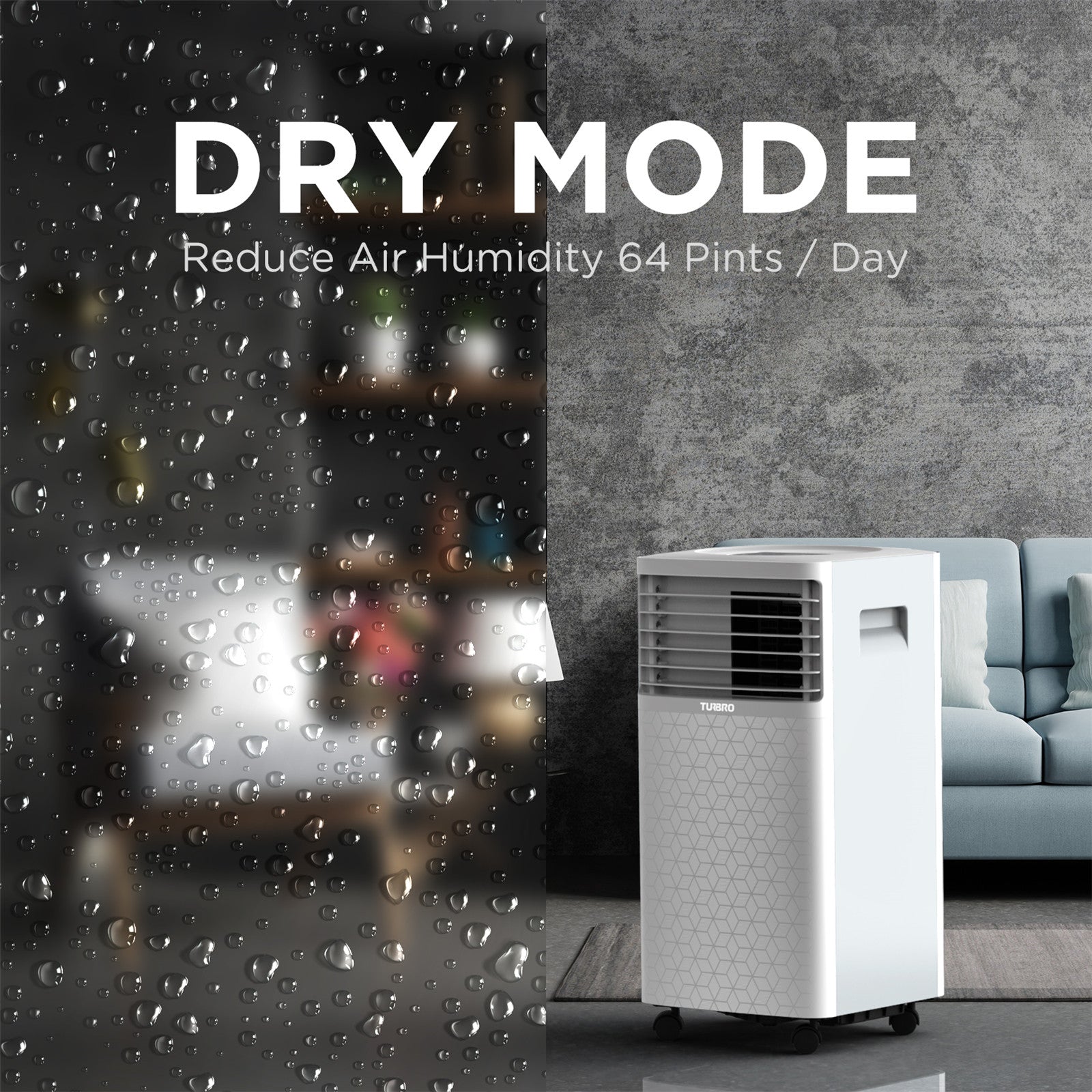 TURBRO Greenland 10,000 BTU Portable Air Conditioner, Dehumidifier and Fan, 3-in-1 Floor AC Unit for Rooms up to 400 Sq Ft, Sleep Mode, Timer, Remote Included (6,000 BTU SACC)