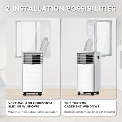 TURBRO Greenland 10,000 BTU Portable Air Conditioner, Dehumidifier and Fan, 3-in-1 Floor AC Unit for Rooms up to 400 Sq Ft, Sleep Mode, Timer, Remote Included (6,000 BTU SACC)