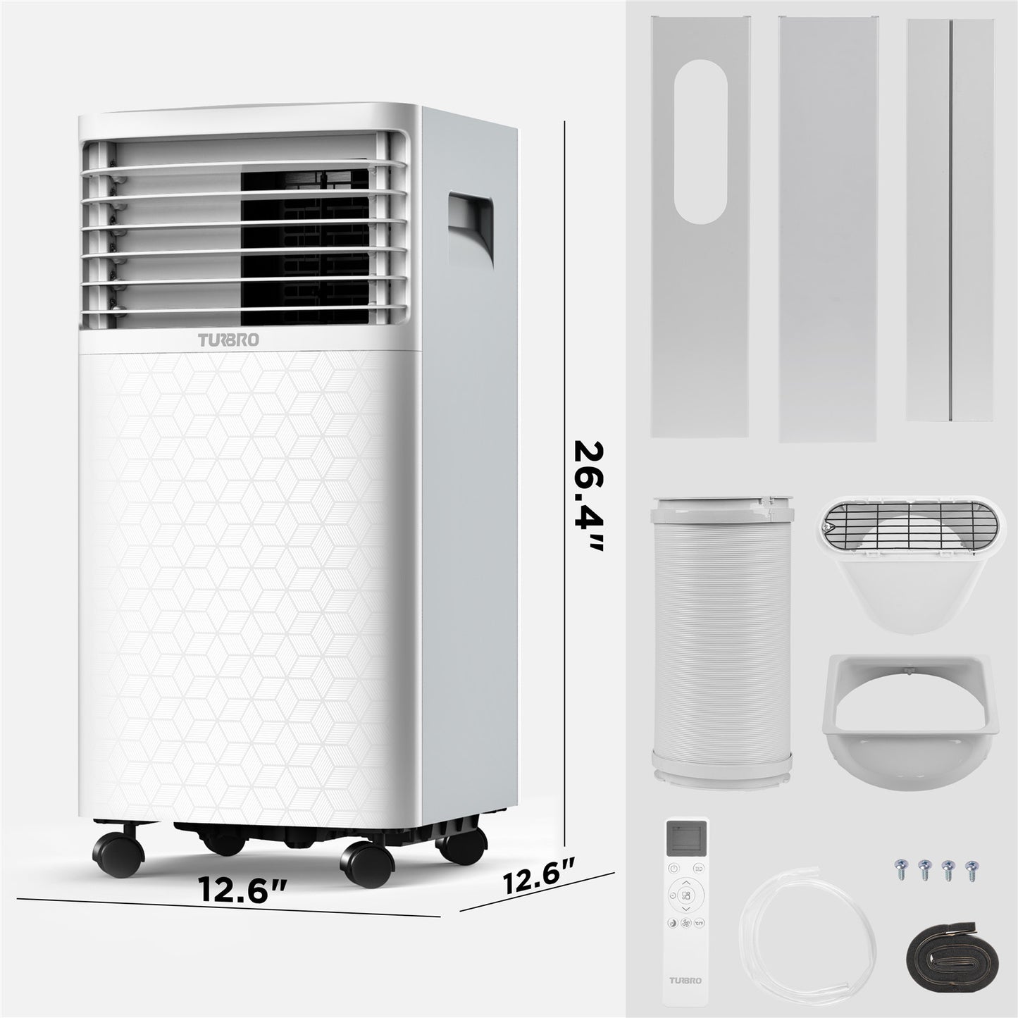 TURBRO Greenland 10,000 BTU Portable Air Conditioner, Dehumidifier and Fan, 3-in-1 Floor AC Unit for Rooms up to 400 Sq Ft, Sleep Mode, Timer, Remote Included (6,000 BTU SACC)