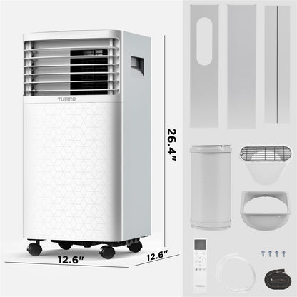TURBRO Greenland 10,000 BTU Portable Air Conditioner, Dehumidifier and Fan, 3-in-1 Floor AC Unit for Rooms up to 400 Sq Ft, Sleep Mode, Timer, Remote Included (6,000 BTU SACC)