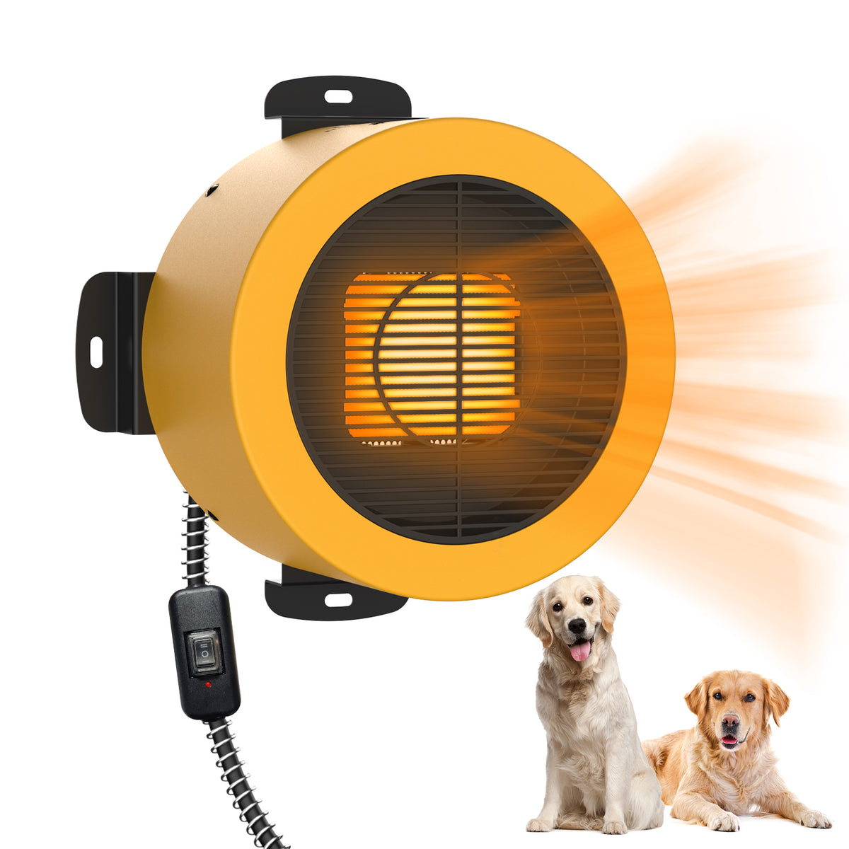TURBRO Neighborhood Dog House Heater 400W, Wall Mount, 10ft Anti Bite Cord, Waterproof Control, Overheat Protection, Electric Warmer for Hound Kennel Cat Cage Chicken Coop Rabbit Hutch, UL Test Passed