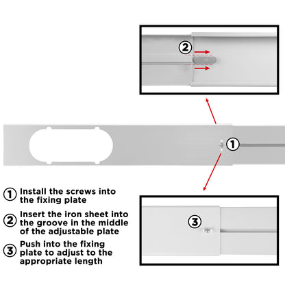 TURBRO Portable Air Conditioner Window Vent Kit, Window Slide Kit Plate for Portable Air Conditioner, Adjustable Length Portable AC Vent Kit for Exhaust Hose of 5 Inch 