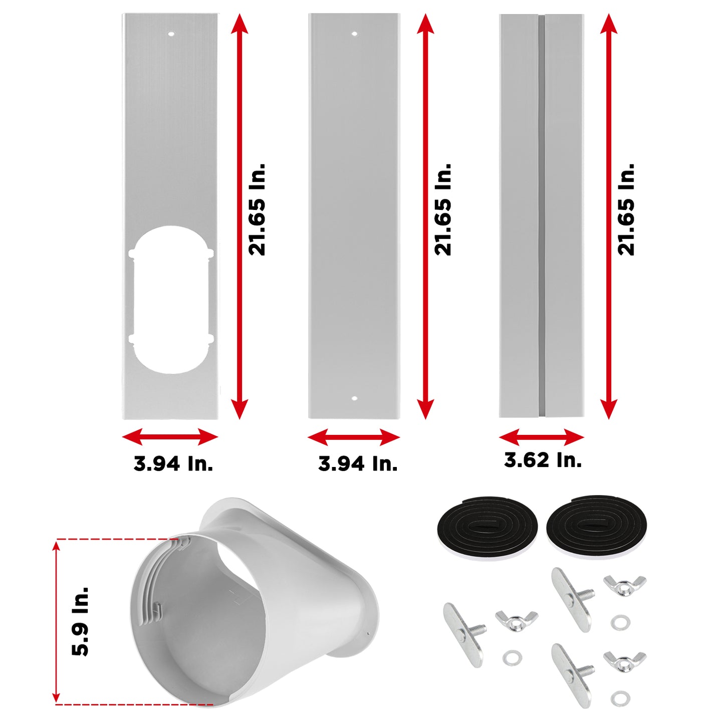TURBRO Portable Air Conditioner Window Vent Kit, Window Slide Kit Plate for Portable Air Conditioner, Adjustable Length Portable AC Vent Kit for Exhaust Hose of 6 Inch 